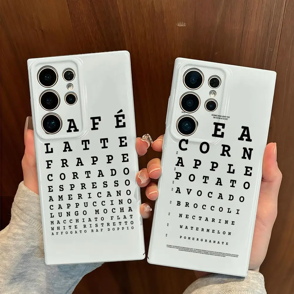 

Eye Test Fruit Chart Phone Case for Samsung S25 Shell GalaxyS24Ultra 23plus S22 21 A56 36 Glossy Film Hard PC Cover
