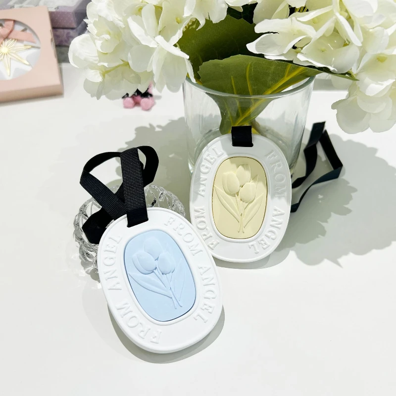 

Scented Tulip Car and Closet Ornament, Plaster Diffuser for Home and Office Decor Air Freshener Gift