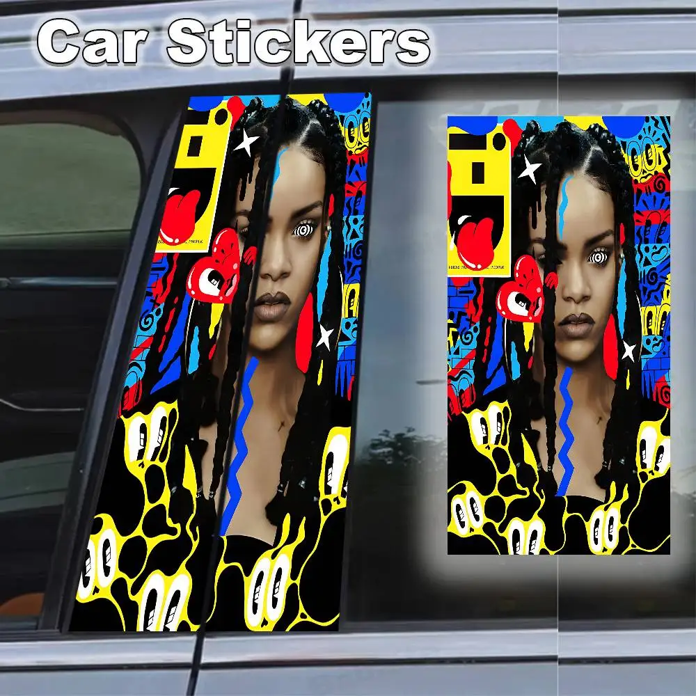 

Hot Singer R-RIHANNAS 2-Piece Creative Car Post Sticker Waterproof And Scratch Resistant Suitable For Auto Parts
