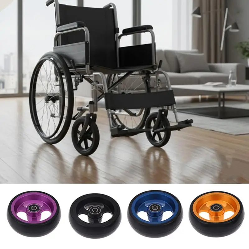 1Pcs Wheelchair Front Caster Wheels 4 Inch Replacement Rollers With Bearings Universal Fit For Manual Wheelchairs view 2