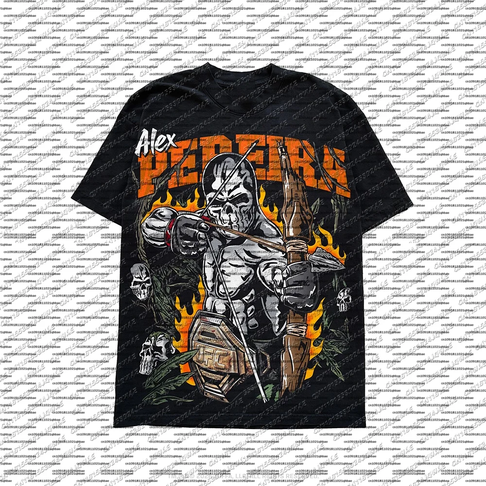 Summer Top Boxer Alex Pereira MMA Octagonal Cage Tee New Men Black Oversized Breathable Quick Drying Sports Top Training Shirt