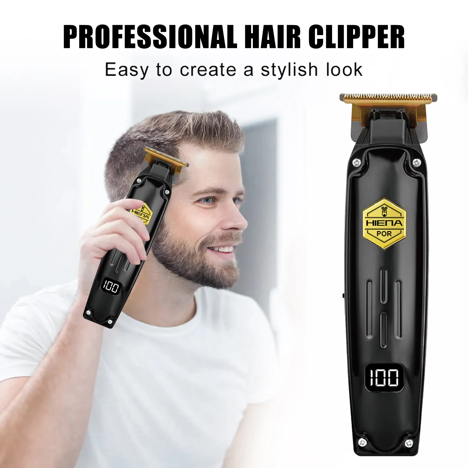 HIENA Electric Hair Clippers for men type-c Rechargeable trimmer professional barber hair cutting machine Shaver Hairdressing