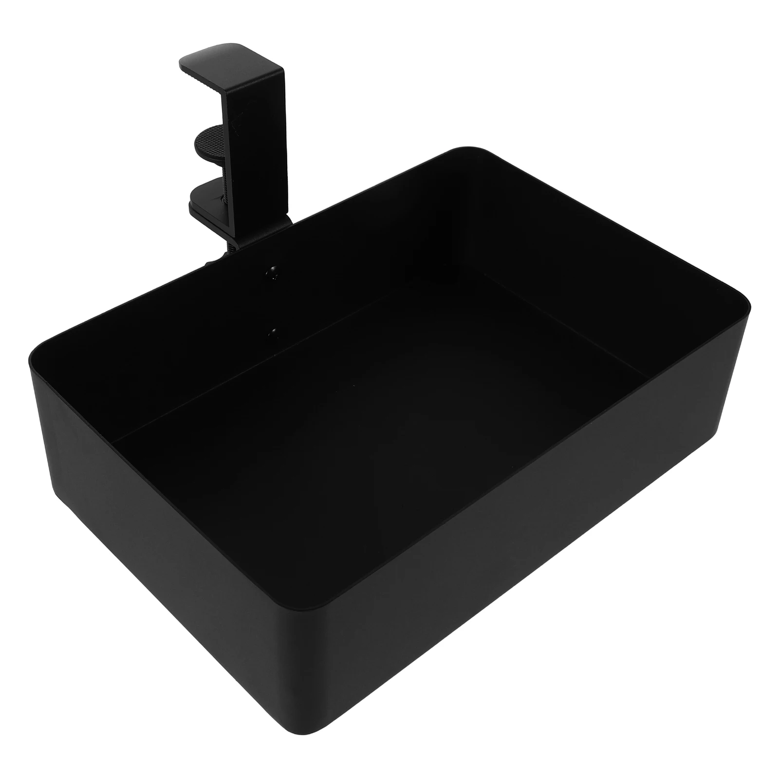 

Hidden Storage Basket Black Iron Aluminum Office Desk Drawer Multipurpose Kitchen Tool Organizer Metal Box Under Clamp