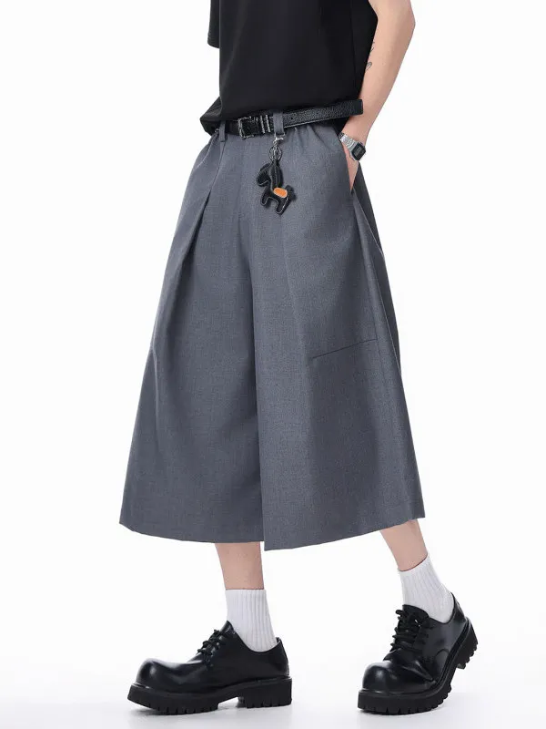 

Американские ретро-брюки с плиссировкой, широкие, укороченные (7/8), мужские, летние, повседневные, свободные, прямые штаны