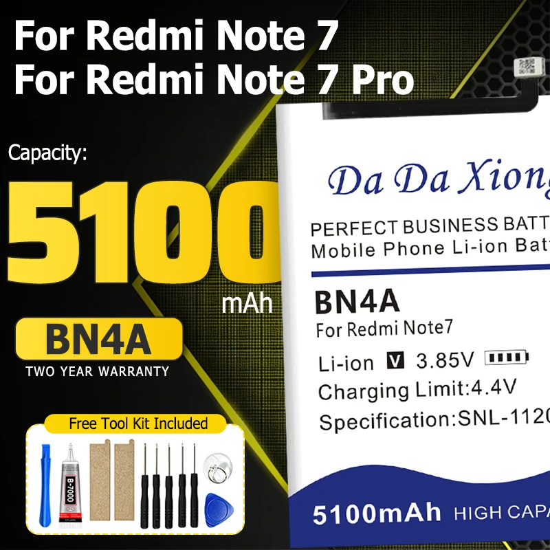 Top Brand 100% New BN4A 5100mAh Battery for Xiaomi Redmi Note 7 / Redmi Note 7 Pro Batteries