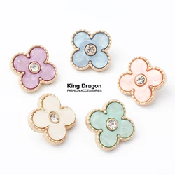 New Arrival 6PCS Rhinestone Gold Metal Buttons For Clothes Coat Cardigan Sweater Sew Needlework KD870-1