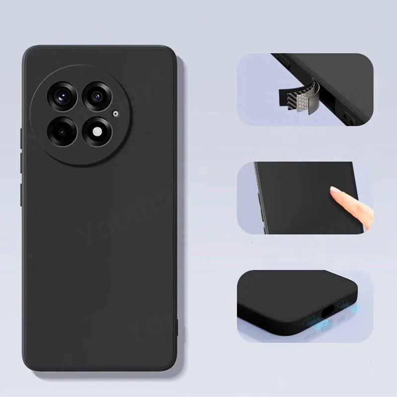 Para Oneplus 13 Funda de silicona líquida Oneplus 13 Fundas Coque suave TPU Protector de cámara funda de teléfono Oneplus 13 12 12R 11