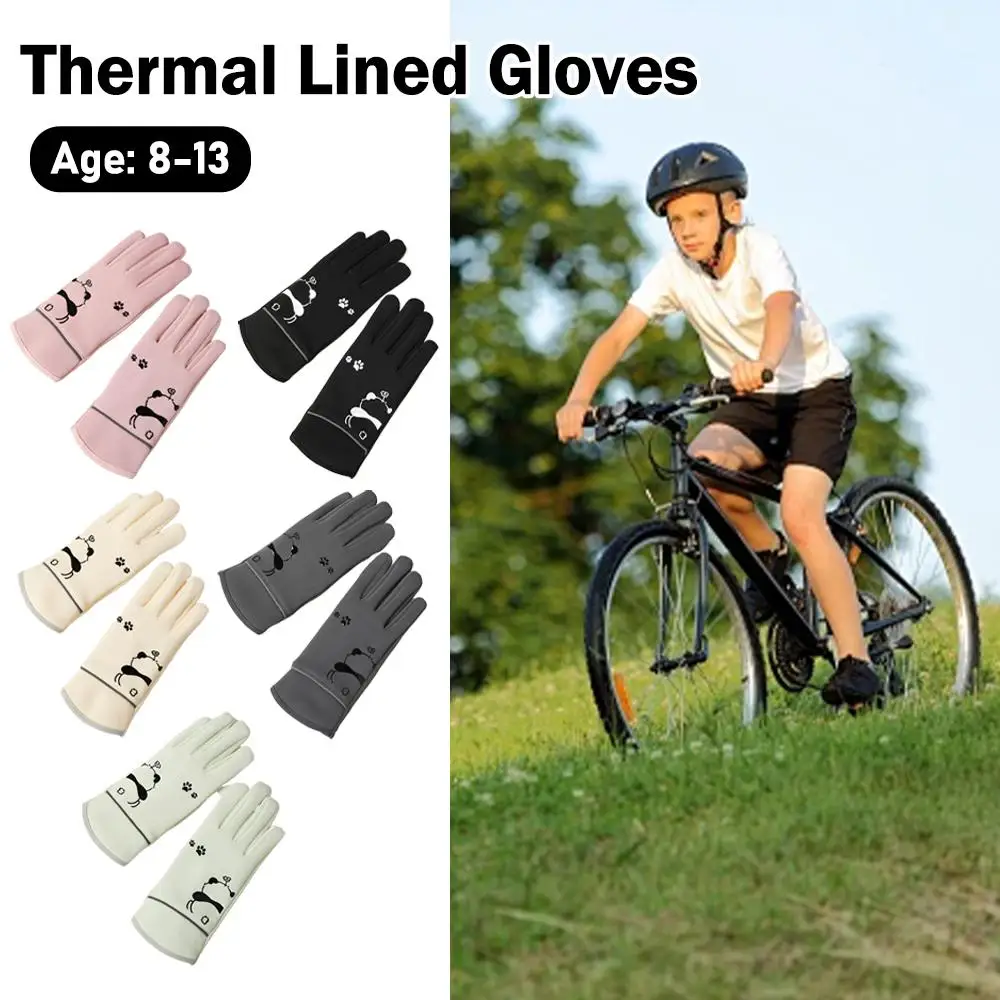 قفازات الشتاء للأطفال لينة مريحة صوف مبطن تصميم قفازات رقيقة مكافحة الدراجة ركوب الثلوج اللعب الرياضة زلة الكرتون V5U2