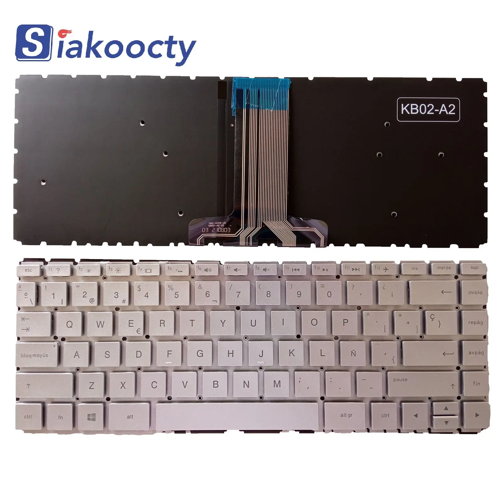 para hp Pavilion X360 14-ba 14t-ba 14m-ba 14-bs 14-bw Teclado Espanhol Retroiluminado Prata Novo