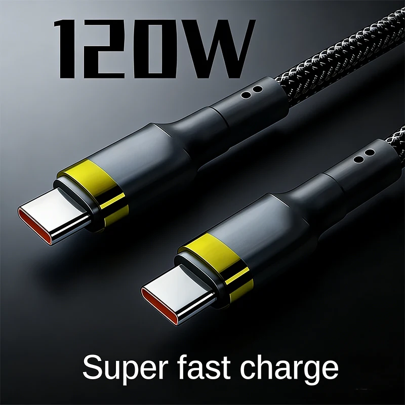 120W Fast Charge Cable  PD Quick Charging High Quality USB C TO USB Type C Cable For iPhone Xiaomi 17 Plus Pro Max Samsung S24