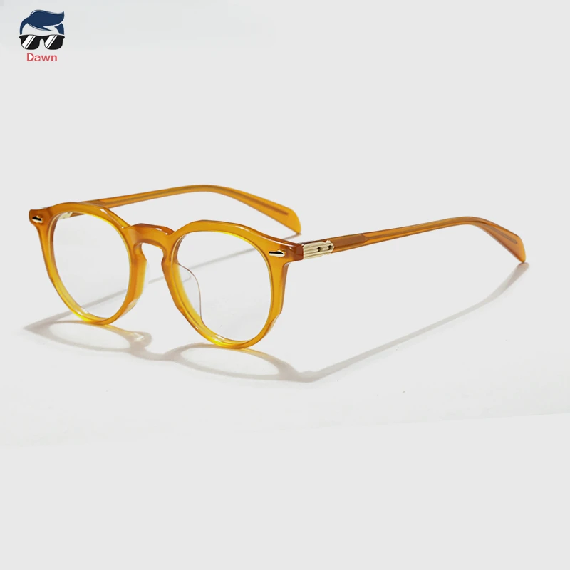 New SHERI Acetate Fiber Business Men Eyeglasses Frame Tortoise-shell Hand Designer UV400 Women Myopia Glasses Can Carve LOGO