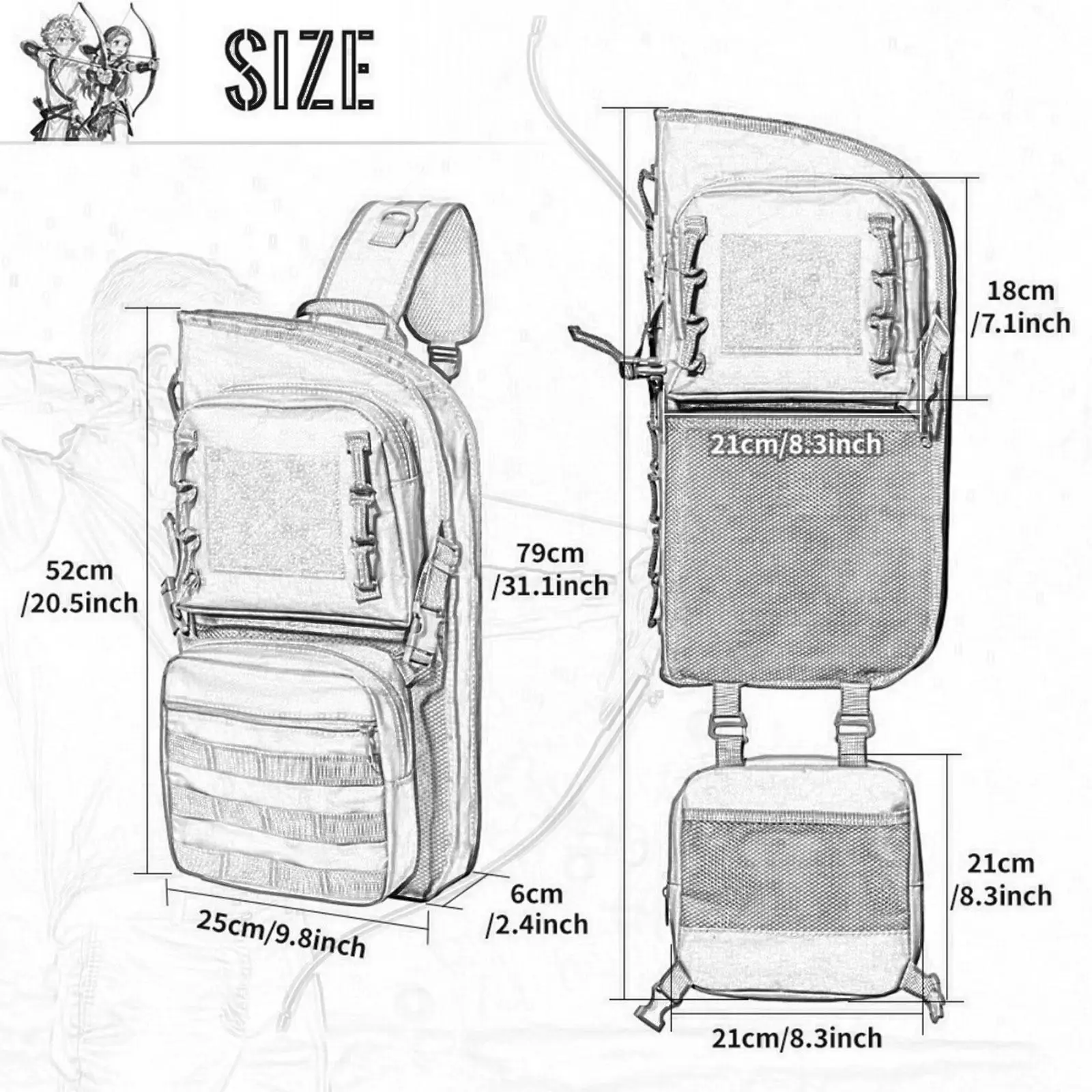 

Компактная многофункциональная сумка-чехол для стрел, поясная сумка для хранения, для походов, тренировок, путешествий, активного отдыха