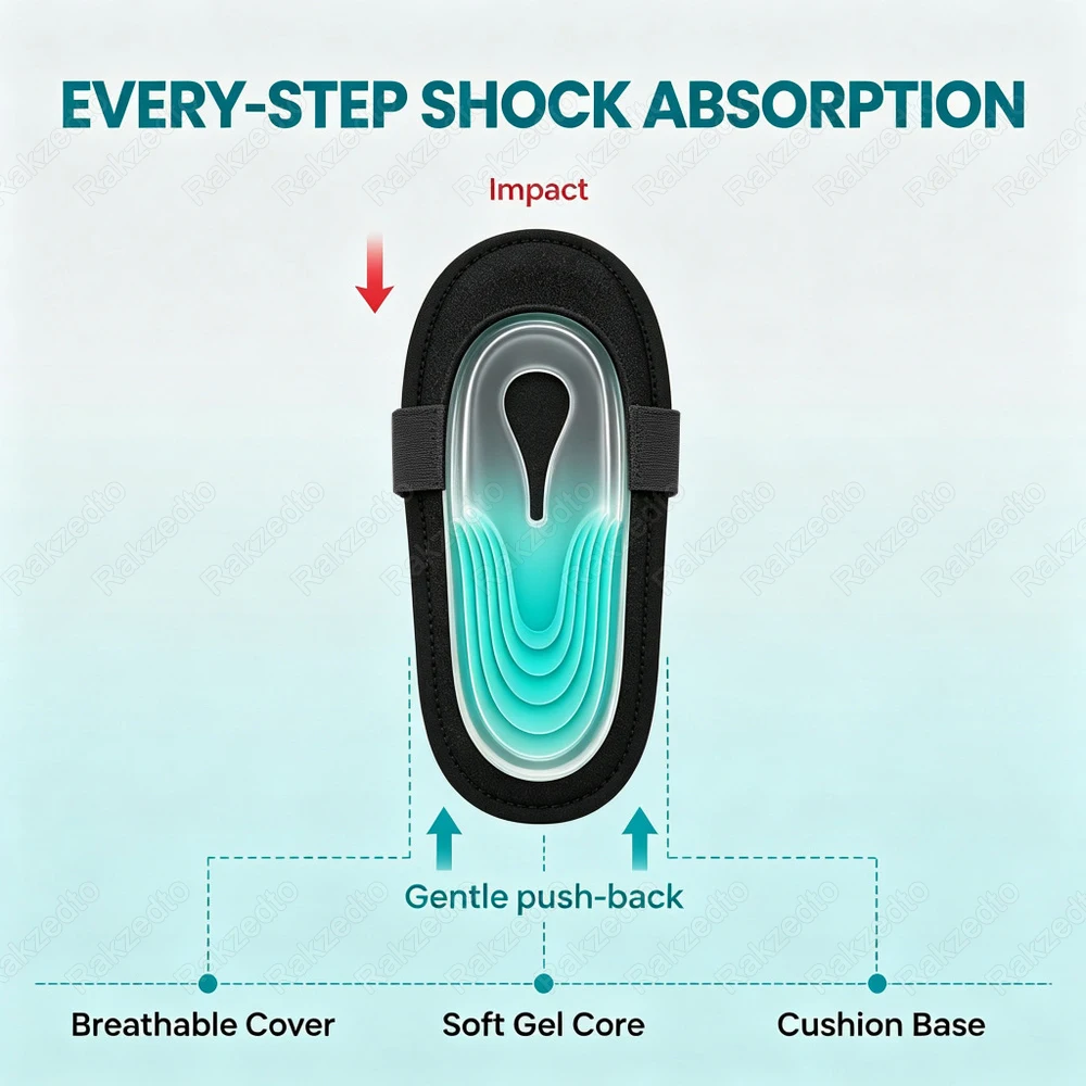 Plantar Fasciitis Heel Pads Built-in Silicone Gel Heel Cups Foot Pad for Achilles Tendonitis Spurs Cracked Pain Relief Insole