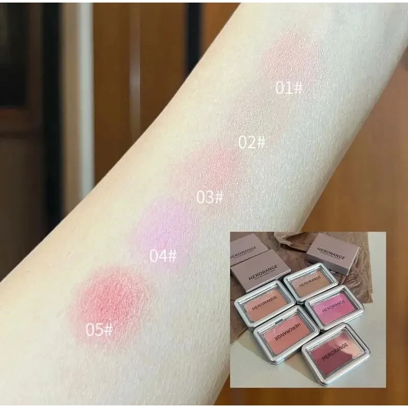 Monochrome Matte Rosy Blusher Facial Blush Powder High Pigmented Pink Coral Rouged Cream Makeup For Cheeks Smooth Cosmetics