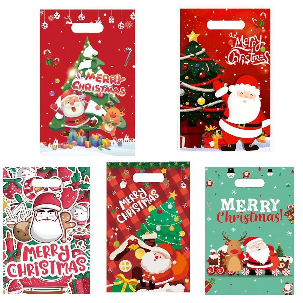 

20Pcs Christmas Gift Bag Festive C Candy Cookie Bag Xmas Santa Claus Elk Gift Bag Santa Claus Deer Pattern Packaging Bag