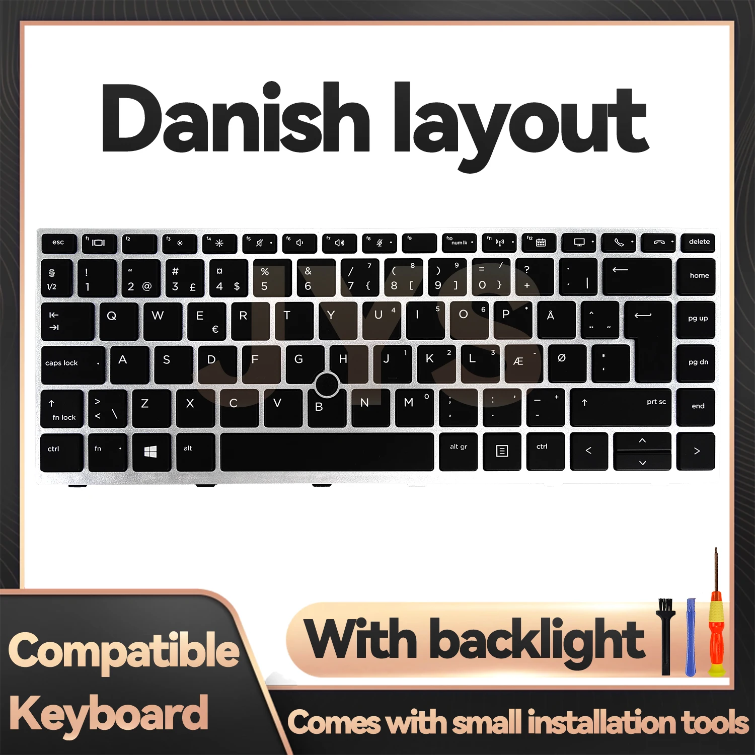 

For HP EliteBook 840 G5 G6/846 G5/745 G5/645 G6/ZBook 14u G5/ZBook 14u G6 laptop replacement keyboard with backlit Danish layout