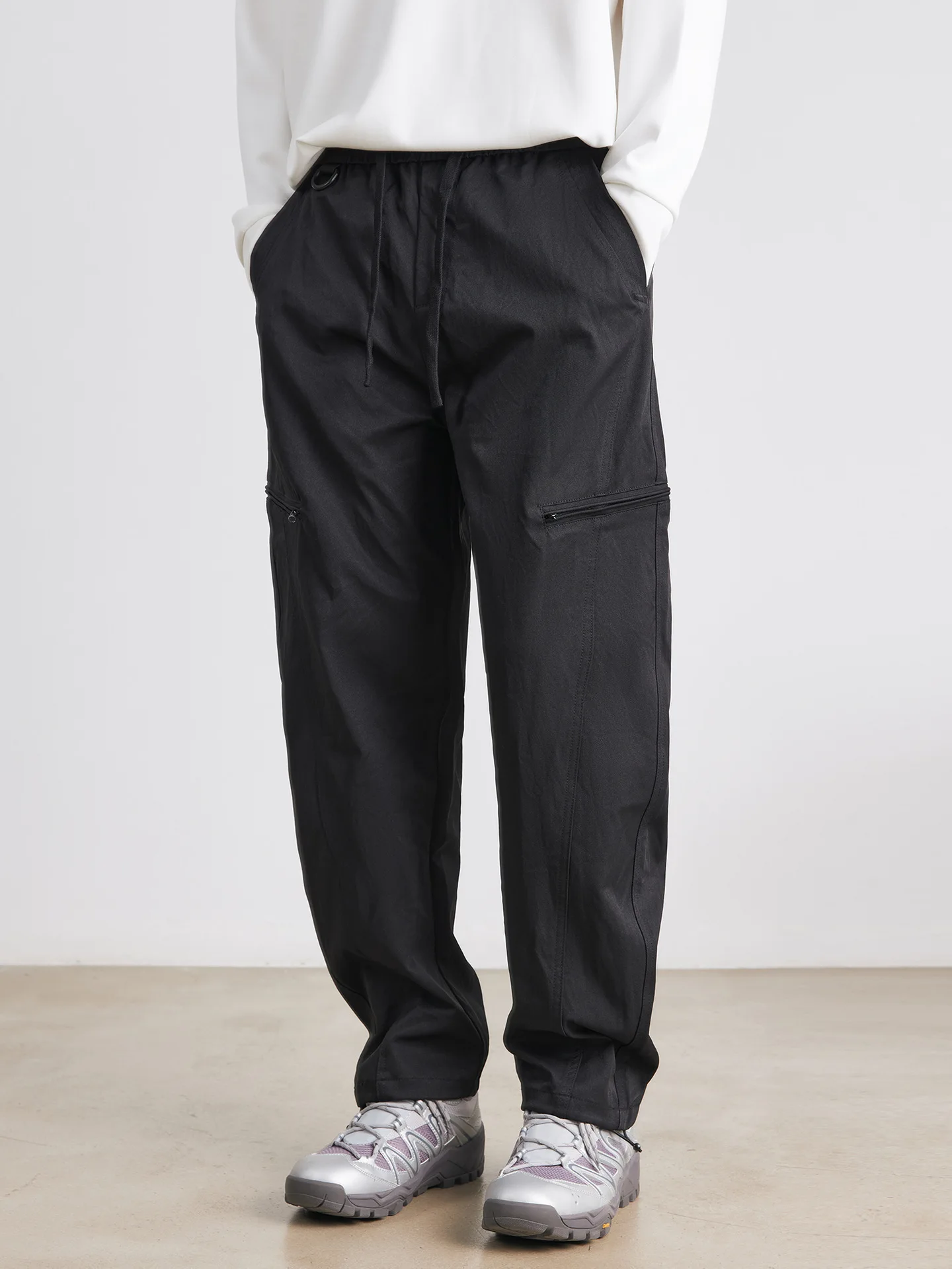 Yizhi Men's American Overalls Men's Spring and Autumn New Slim Scimitar Pants Versatile Casual Pants Wide Leg Pants