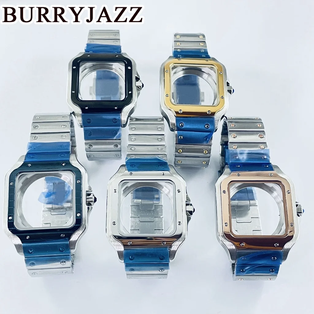 

BURRYJAZZ Square Watch Case 38mm for NH35 NH36 Movements AutomaticCase Set 316L Steel Watch Repair and Modification Parts Watch