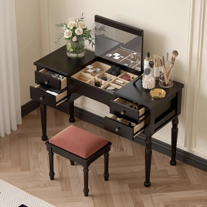 Nordic Wedding Dresser Table Legs Teenagers Drawers Storage Dressing Table Black Apartment Penteadeiras De Maquiagem Funiture