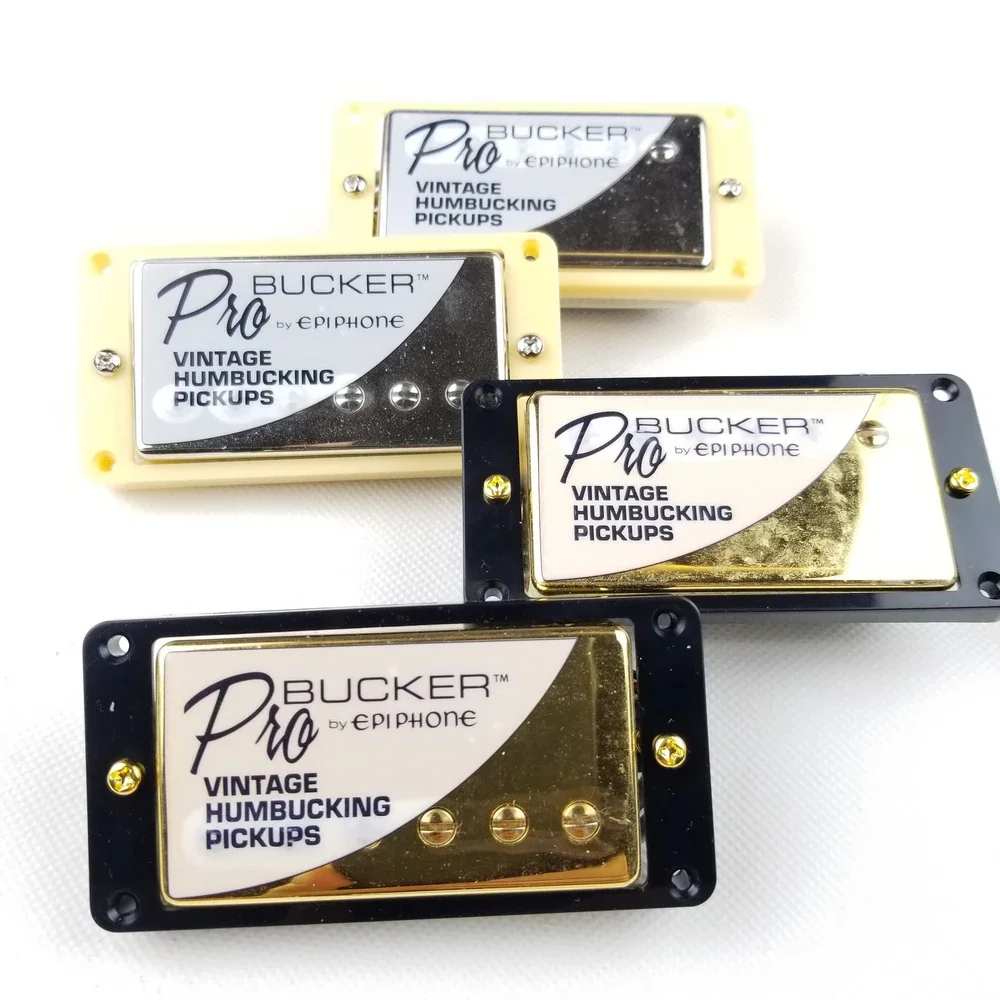 1 Set Original Genuine   Standard PRO Electric Guitar Alnico Humbucker Pickup Nickel / Gold Cover