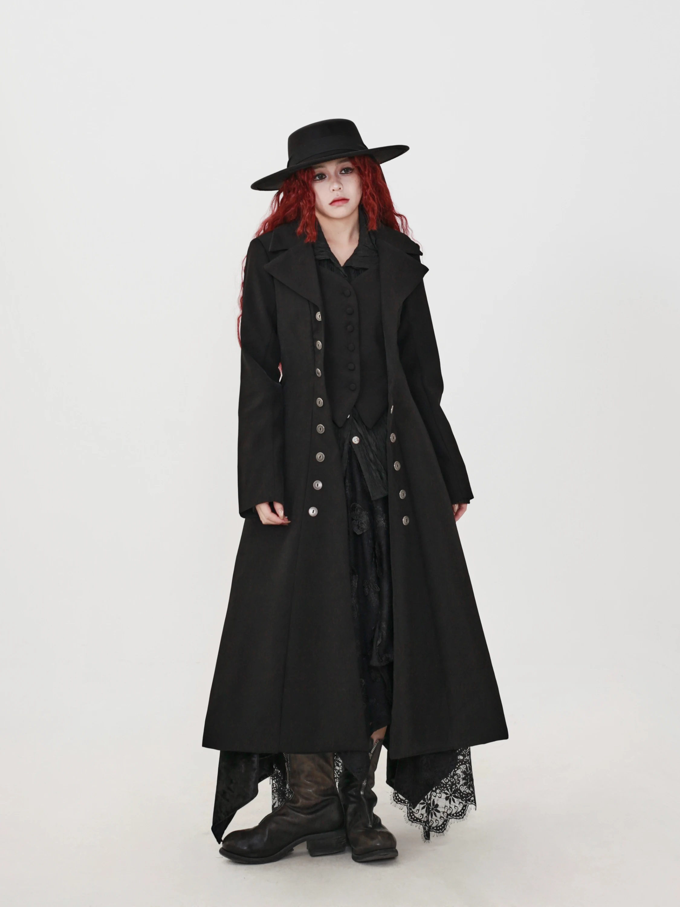 

Длинное двубортное пальто Slim Fit с отложным воротником, свободного кроя, для повседневной носки, с эффектом стройности