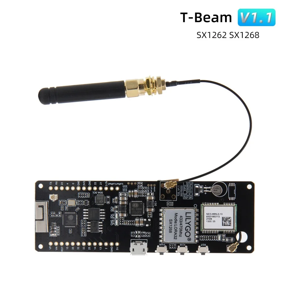 New T-Beam V1.1 ESP32 NEO-M8N GNSS IPEX LoRa SX1268 433Mhz SX1262 868Mhz 915Mhz Wireless Module WiFi Bluetooth Board