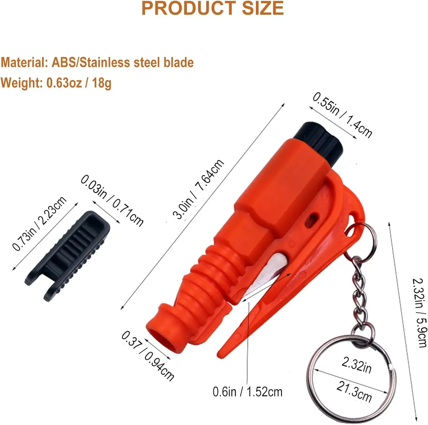 Safety Hammer with Rescue Whistle, Car Escape Tool,2-in-1 Window Breaker Seatbelt Cutter, Compact Emergency Escape Tool for Car