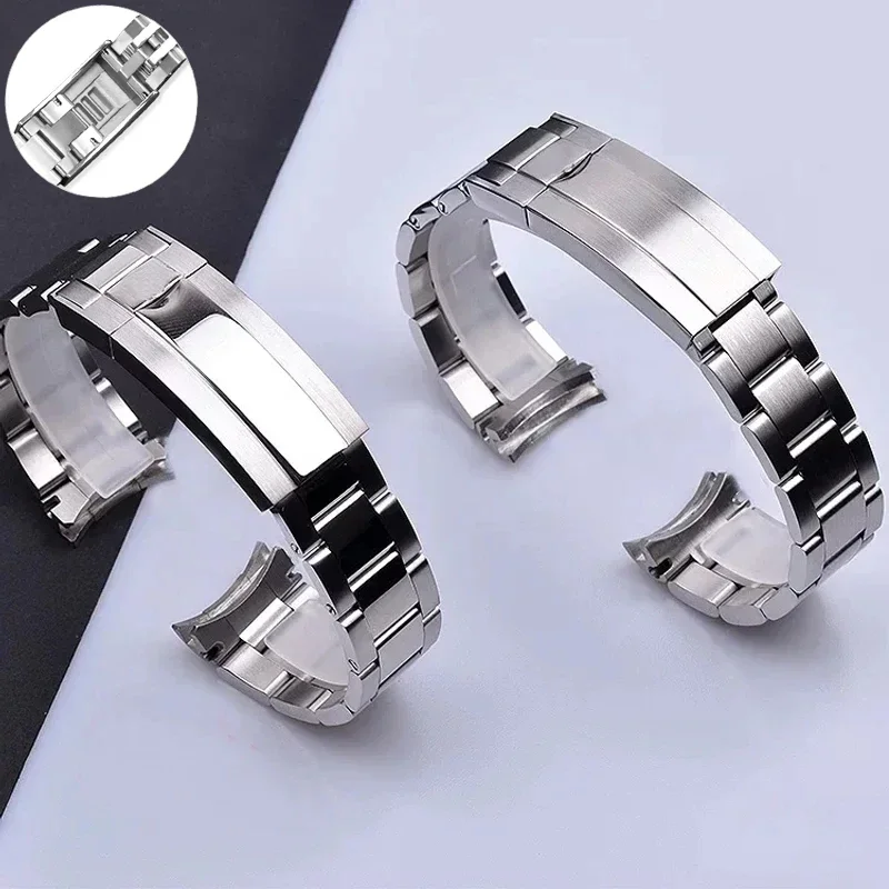 

20mm 21mm 904L Watchbands For SUB DAYTONA NH35 NH36 Men Glide Lock Clasp Watch Strap Solid Stainless Steel Watch Bracelet