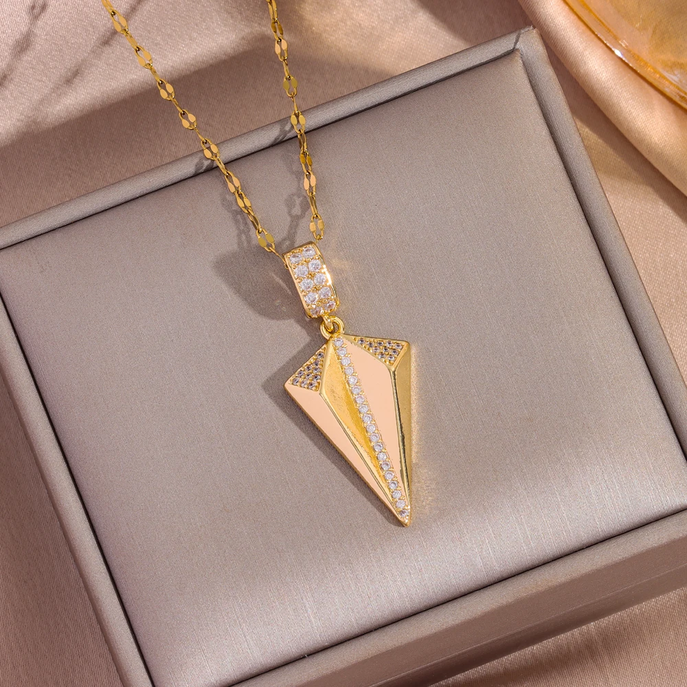 Neue Top Luxus 18K Gold Überzogene Edelstahl Halsketten Für Frauen Trend Mode Weibliche Halsband Hals Kette Schmuck Mädchen geschenk