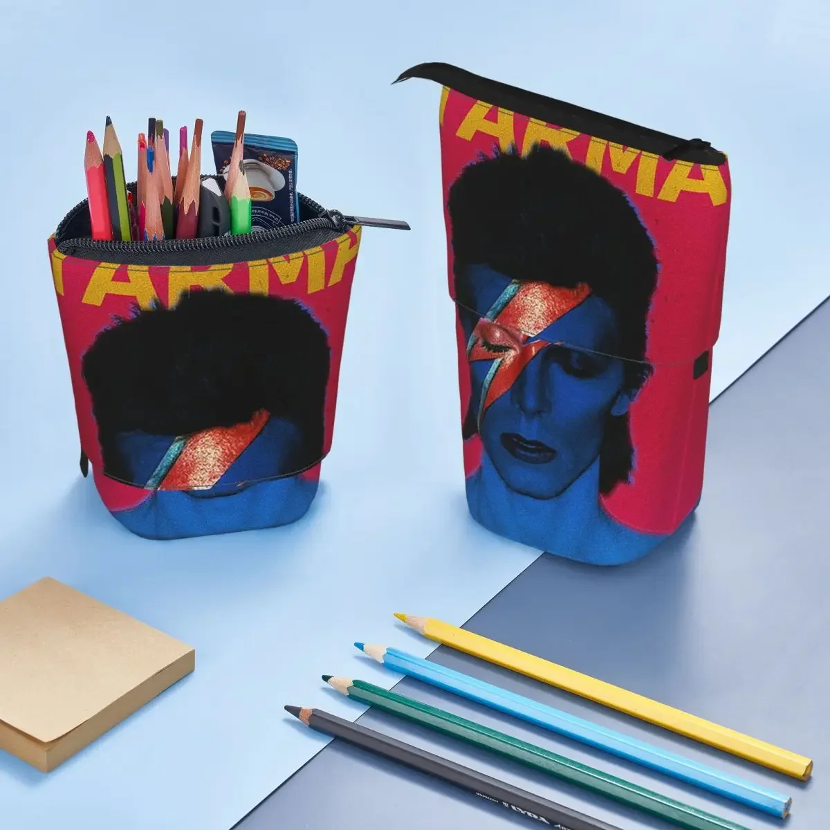 Davids Bowied Reversible Pencil Case for Kids Gifts Pen Box Pencil Bag Stationery Supplies Pen Holder Bag