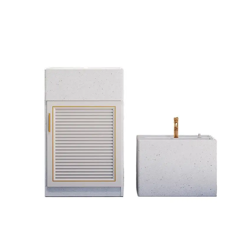 

Villa courtyard stone wash basin outdoor balcony marble floor column basin cabinet outdoor garden wash basin