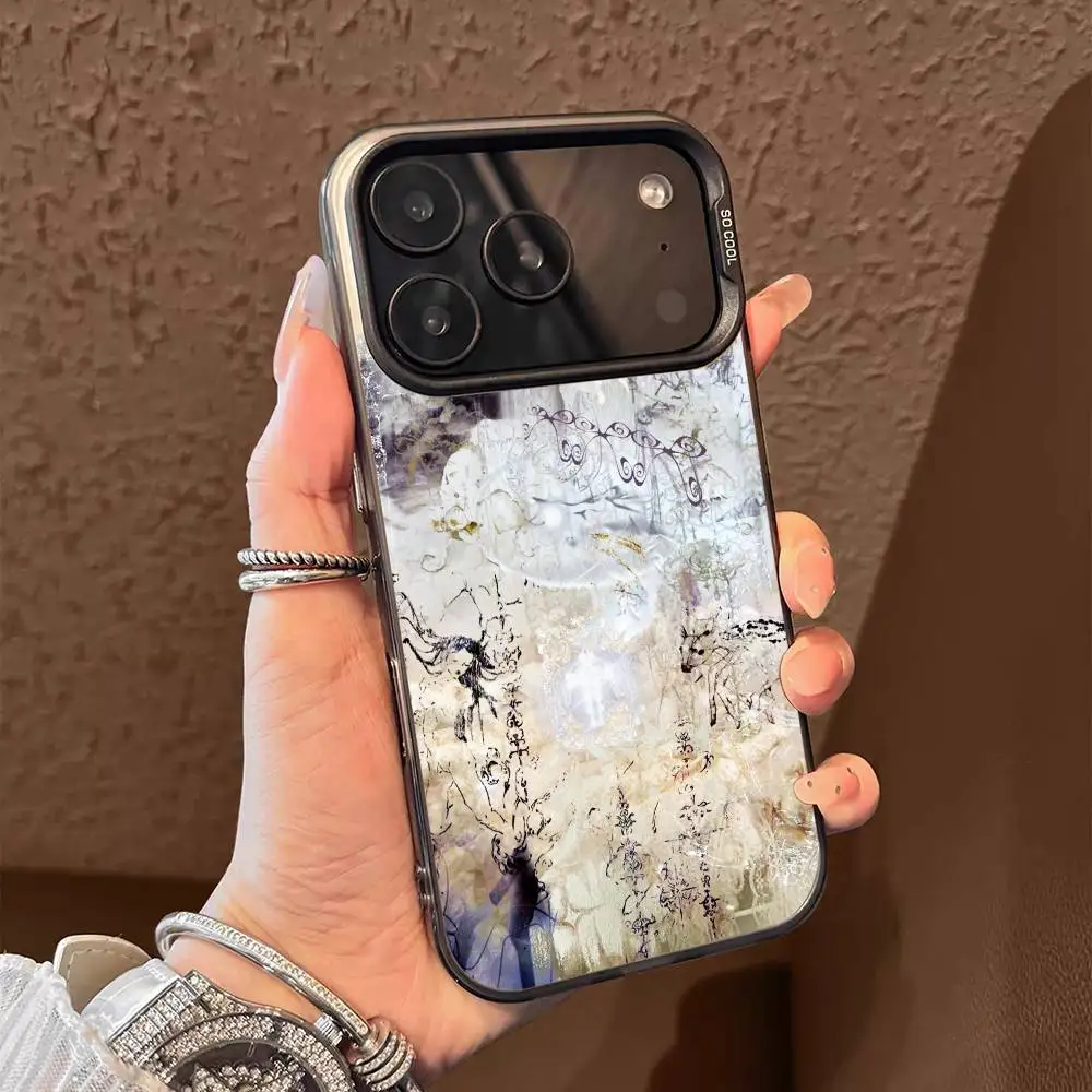 INS اللون ريترو تقديم الفن جراب هاتف آيفون 17 16 15 14 13 12 11 برو ماكس الهواء متعدد الألوان ماتي ليزر أورورا فوندا #2