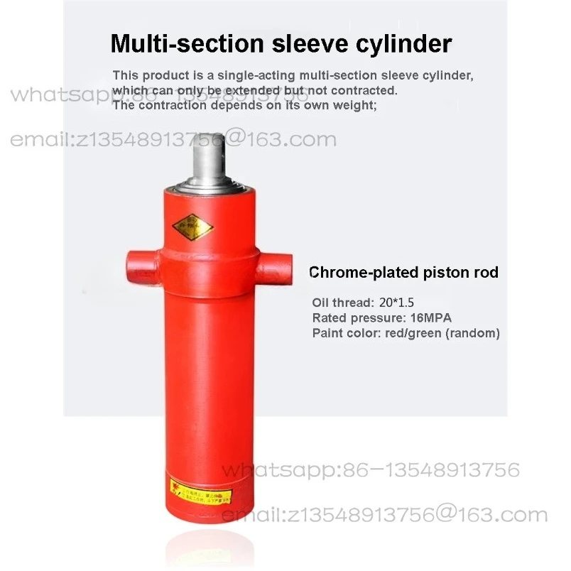 3TG-E71*750 One-way Multi-section Sleeve Type Hydraulic Cylinder Hydraulic Tool Agricultural Vehicle Retractable Top Accessories