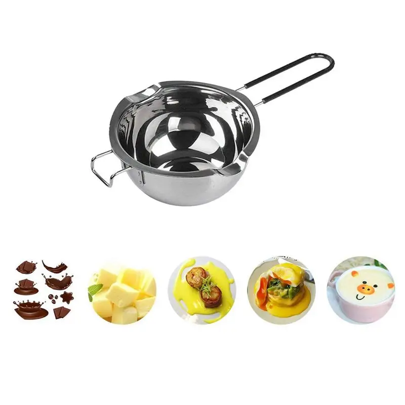 8 Set Stainless Steel Double Boiler Long Handle Wax Melting Pot, Pitcher & Mixing Spoon Candle Soap Making-AT30