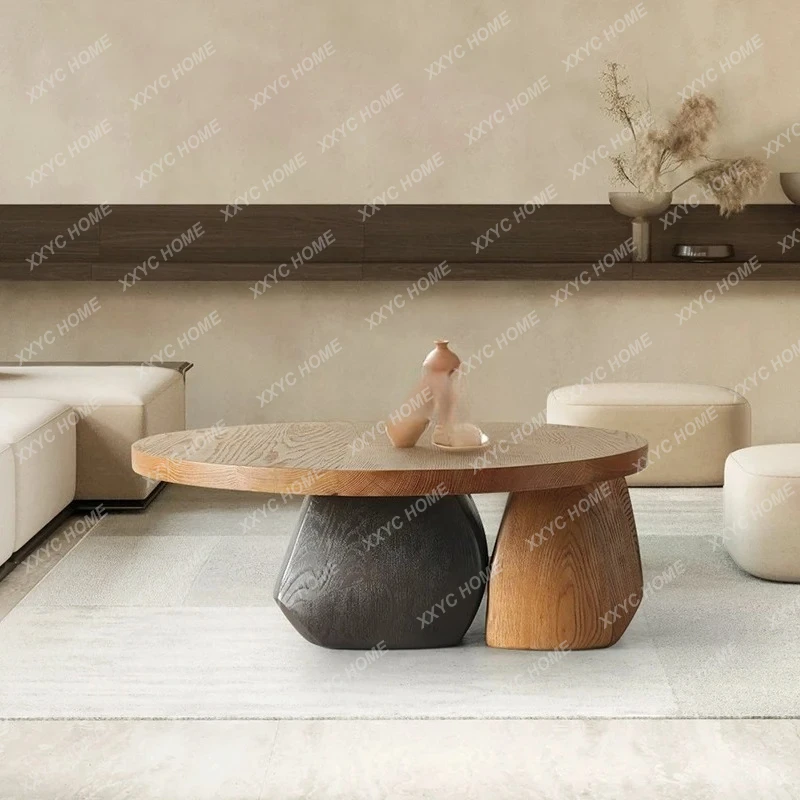 

YY wabi-sabi minimalist solid wood coffee table living room home design creative coffee low table