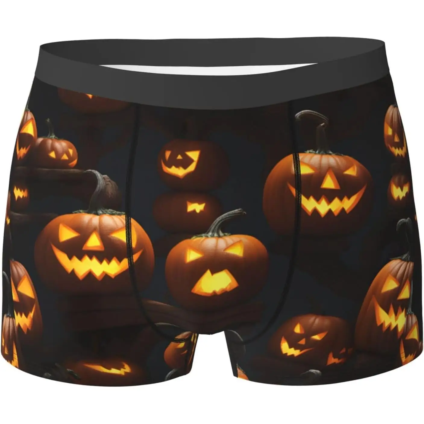 

Мужские трусы-боксеры с принтом тыквы на Хэллоуин, забавные и удобные, из мягкой эластичной ткани, эластичная талия, без ограничения