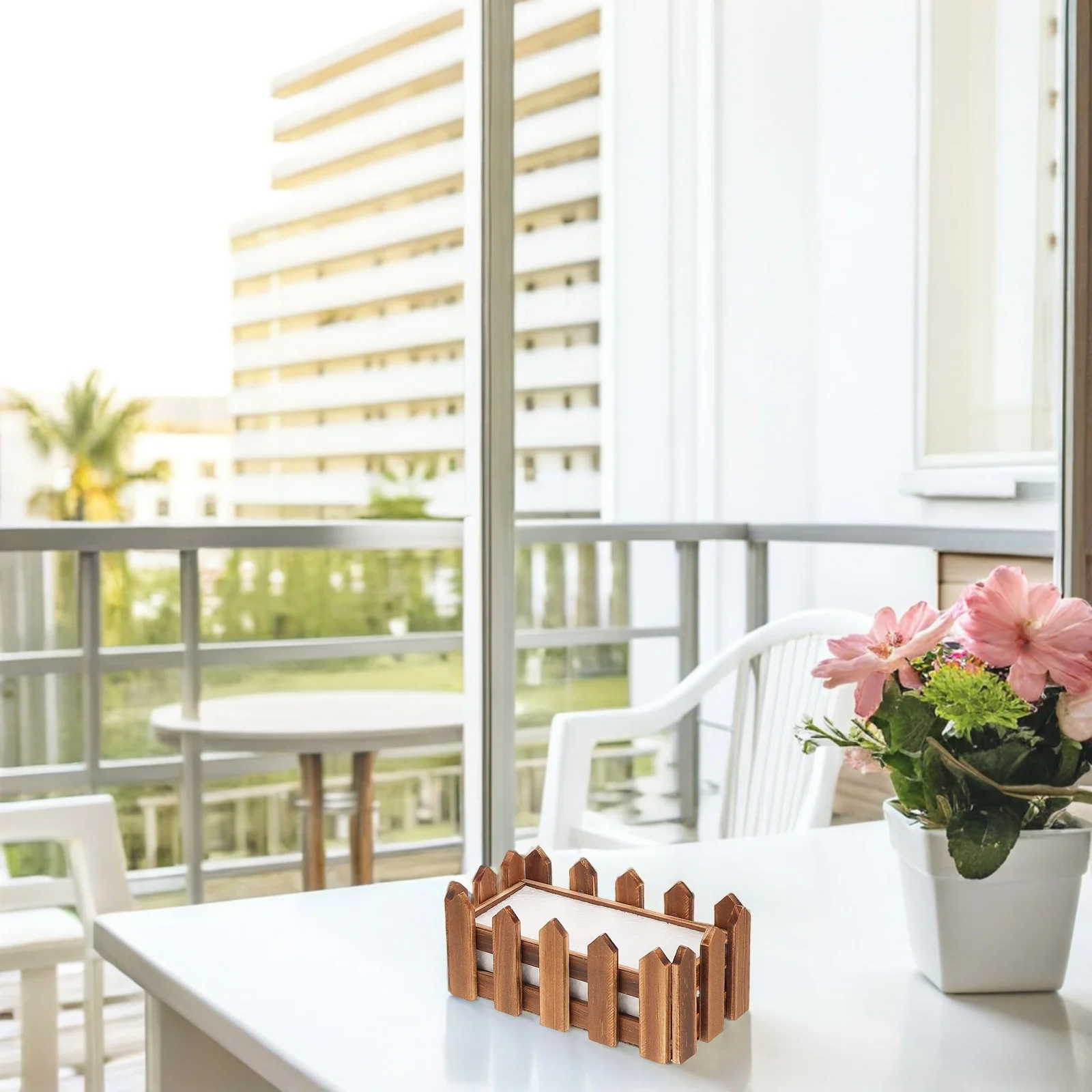 Maceta rústica de madera para valla de piquete, maceta para balcón, Patio, interior y exterior, decoración de granja, accesorios de arreglo de flores, 2 uds.