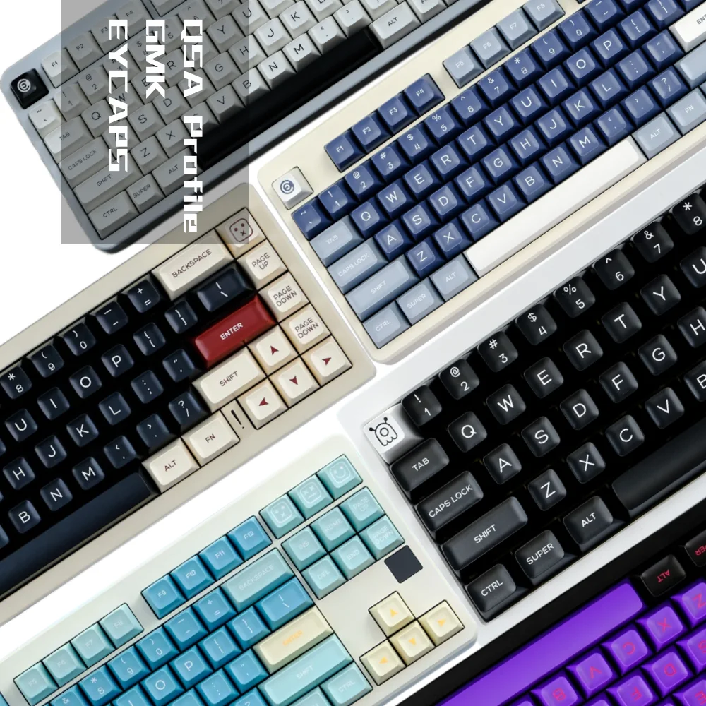 gmk double shot pbt keycaps clone wob bow eva02 sock gift perfil qxa teclado mecanico layout iso gaming alice 01