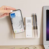 Multi-function Remote Control Storage Box Wall-mounted Punch-free Home Mobile Storage Shelf Transparent Acrylic Shelfs - Image 3