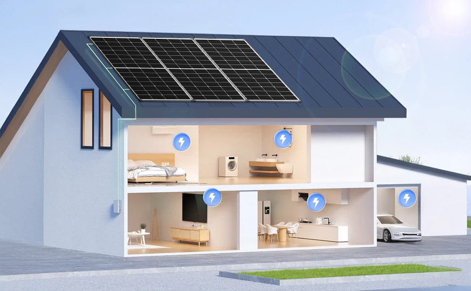 RVPOZWER 300W Solar Panel 10BB N-Type Monocrystalline 25% High Efficiency for RV Home Rooftop Off Grid Systems