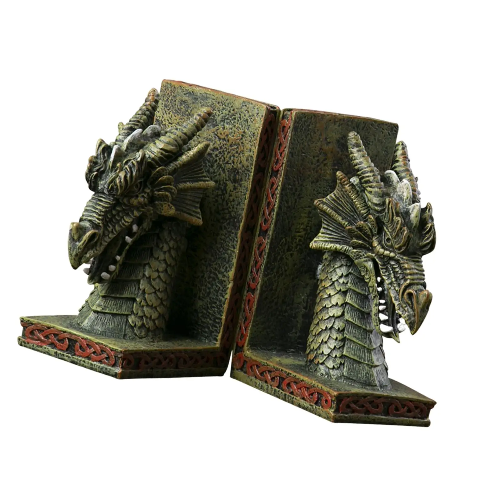 2 Pieces Dragon Sculpture Bookends Book Holders for Study Room Accessories