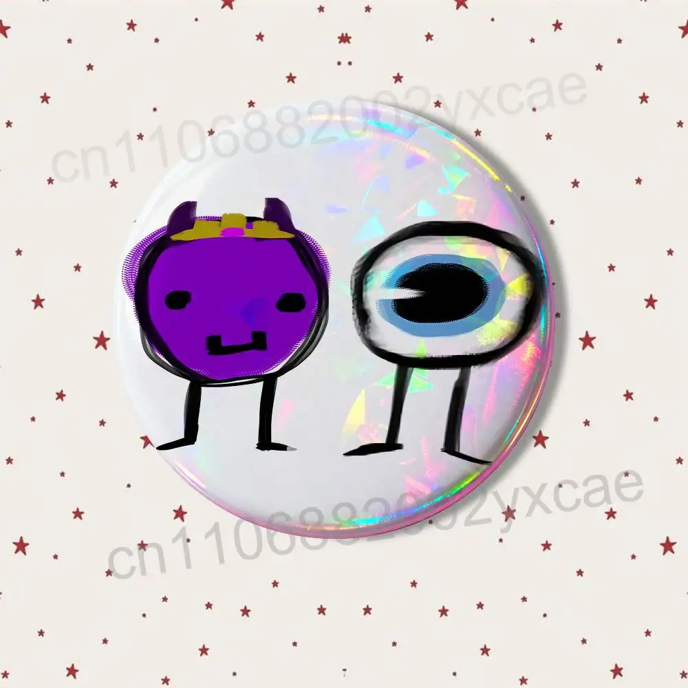 Game Egg Tax Duo Wemmbu Eggchan Laserreflektierende runde Abzeichen, Anstecknadeln, Taschen, Kleidungsdekorationen, Sammlerstücke, Geschenke für Freunde – Detail 16