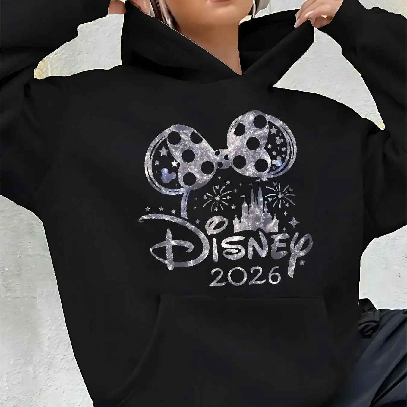 여성 디즈니 미키 마우스 2026 후드티 패션 오버사이즈 유니섹스 스웨트셔츠 가을 겨울 플리스 캐주얼 다용도