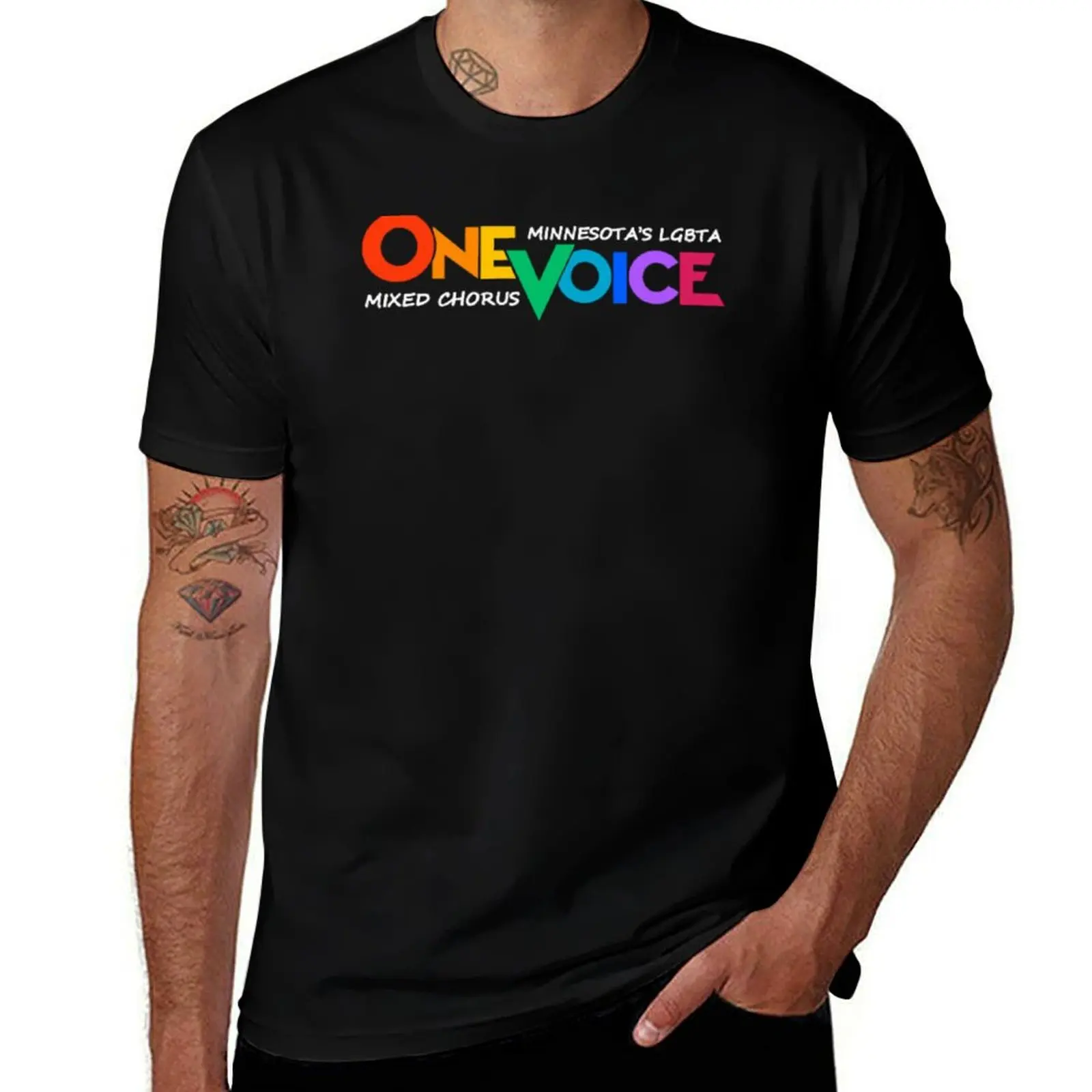 One Voice Logo with White Text T-Shirt hippie clothes anime clothes graphic shirts boys whites Men's t-shirts