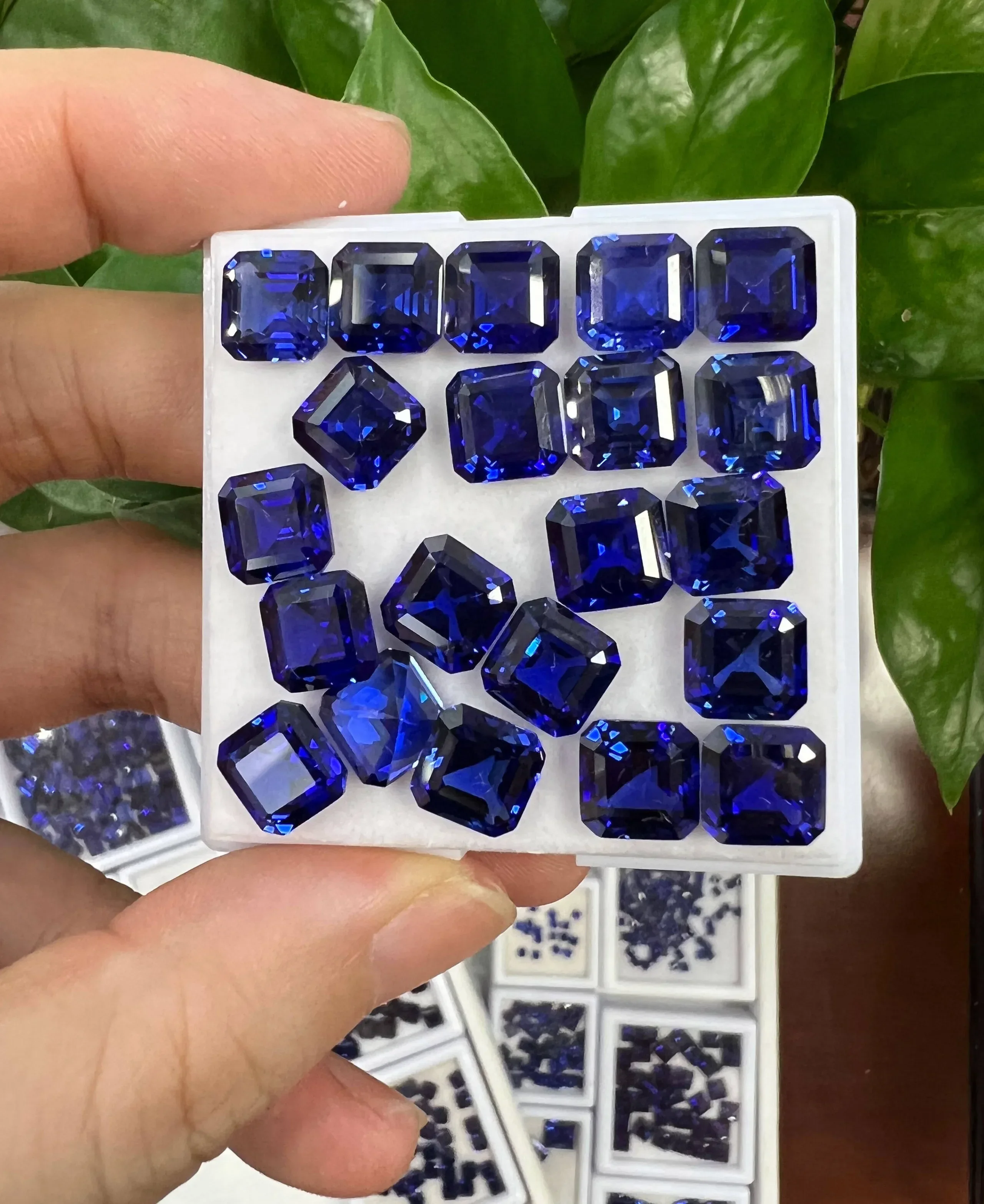 Royal Blue Sapphire Lab Grown Ruby Pigeon Blood Red Square Asscher Charm Gemstone for Diy Beads Making Materials AGL Certificate