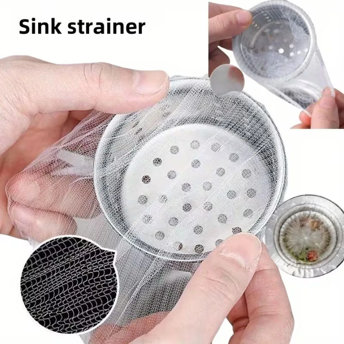 

30/100 шт. одноразовых фильтров для раковины, сетчатые фильтры для улавливания остатков пищи, предотвращающие засоры и облегчающие очистку, незаменимые фильтры для кухонной раковины