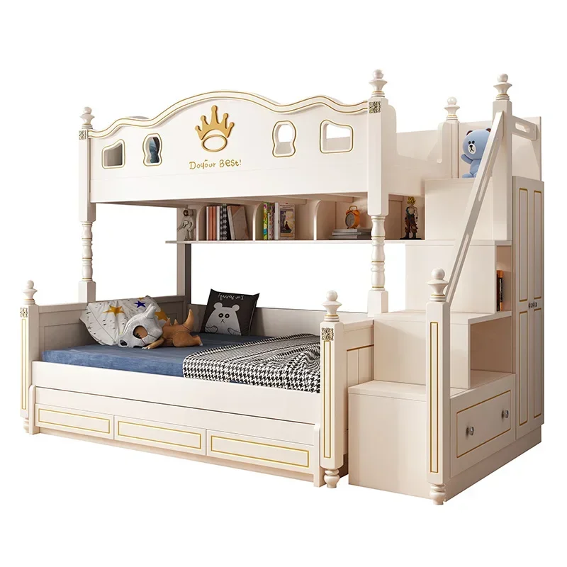 Children's Bed Bunk Bed Bunk Bed Boy Height-Adjustable Bed Solid Wood Combined Bed Double Bed