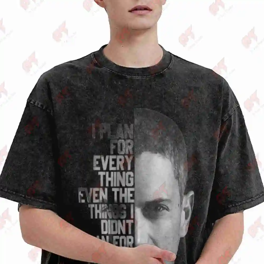 Michael Scofield Prison Break Vintage Washed Tee Pure Cotton T-Shirt