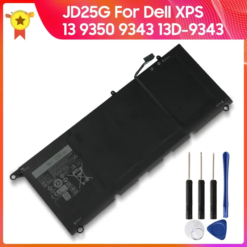 

Replacement Battery JD25G JHXPY 0N7T6 5K9CP For Dell XPS 13 9350 9343 13D-9343 RWTIR 0DRRP DIN02 High Quality Batteries