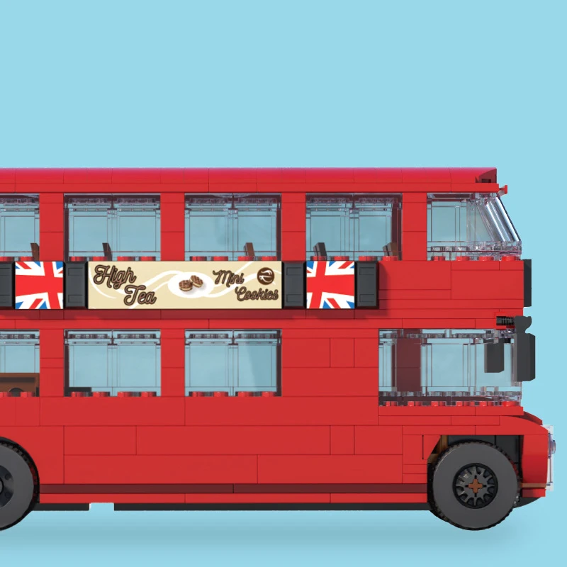 

City Classic Vehicle Building Block England Vintage Double Decker Bus Construction Model Sets Bricks Educational Toys For Gifts